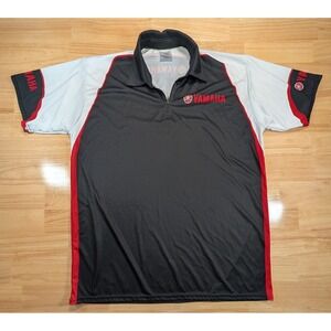 Yamaha Racing Performance Polo Shirt Mens XL Black Red White Quarter Zip